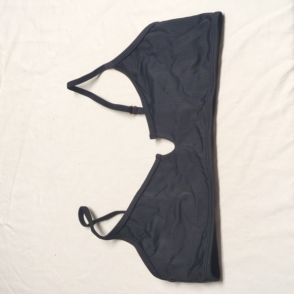 2/$25-Skinny Dip Ribbed Black V-Shape Bikini Bottom/Notched Top Size Large NWOT - Picture 10 of 15